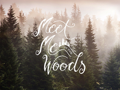 Woodsy calligraphy forest handletter lettering nature outdoors script trees type typography woods