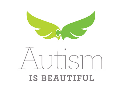 Autism Is Beautiful angel autism beautiful logo piece puzzle serif slab special typography wing wings