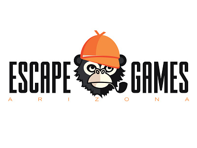 Escape Games AZ ape arizona business chimp escape games illustration logo monkey mystery room sherlock