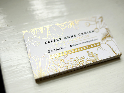 Business Card brand branding business card design designer foil gold illustration nature typography