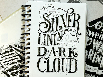 Silver Lining depressed handlettering illustration illustrator ink lettering rain sad sketchbook type typography uninspiring