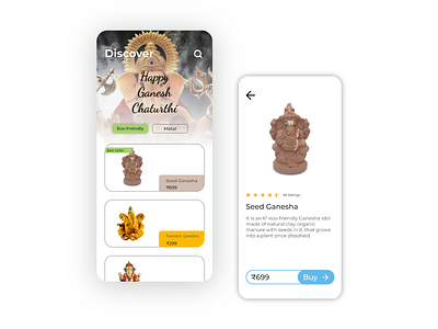 Ganesh Chaturthi App adobe illustrator adobe photoshop appui branding creativity design figma graphic design graphiks graphiksdeign minimal mobileui ui