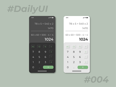 DailyUI #004 Calculator 004 calc calculator dailyui design graphic design graphiks graphiksdeign mathematics minimal mobileui ui ui design uiux