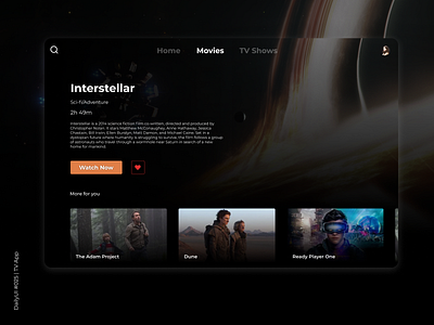 DailyUI #025 TV App appui dailyui day25 design figma graphiks graphiksdeign minimal movies smarttv tv app tv ui ui ui design