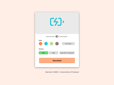 DailyUI #033 Customize Product