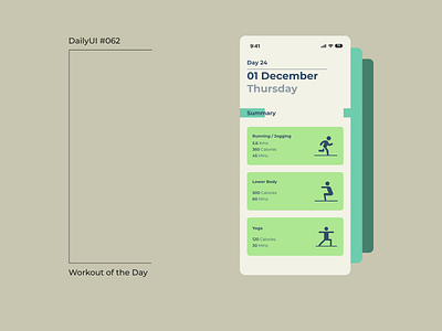 DailyUI #062 Workout of the Day appui dailyui day62 figma graphiks graphiksdeign minimal mobileui workout workout of the day