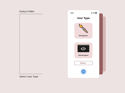 DailyUI #064 Select User Type bangaloredesigner dailyui day64 figma graphiks graphiksdeign minimal mobileui select user type uidesign