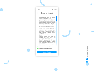 DailyUI #089 Terms of Service