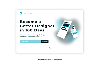 DailyUI #100 Redesign Daily UI Landing Page 3d challenge complete dailyui day100 figma graphiks graphiksdeign landing page minimal redesign daily ui landing page redesign dailyui landing page ui design user interface ux design web ui webdesign