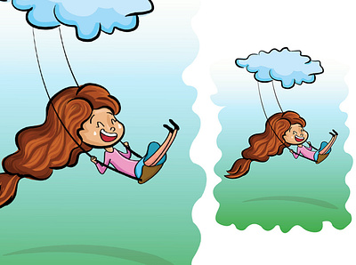 Girl Swing illustration