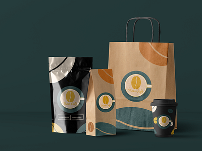 Brew Cafe brand identity branding coffee coffee bean coffee cup design illustration logo package packaging