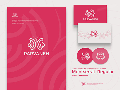 Parvaneh Cosmetic products logo design branding design graphic logo logo design logodesign