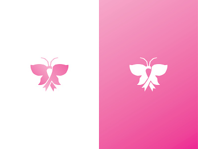 Breast Cancer Logo awareness branding butterfly butterfly logo cancer charity design health illustration logo logoforsale logoground medical pink premade logo ready made logo ribbon symbol unused logo woman