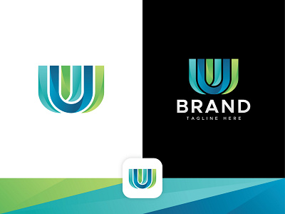 Letter UUU Logo app blue branding colourful design green icon illustration lettermark logo logodesign logoforsale logotype morden premade logo ready made logo symbol typography u logo unused logo