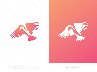 Bird Negative Space Logo bird bird illustration bird logo branding design icon illustration logo logodesign logofolio logoforsale logoground logotype morden premade logo ready made logo sale symbol unused logo vector