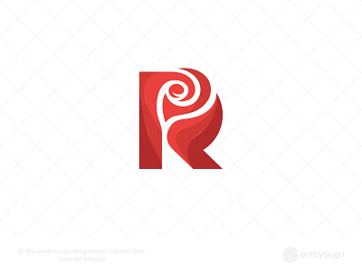 Letter R + Rose Logo