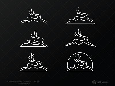 Deer Mountain Line Logo branding deer logo design icon illustration logo logo sketches logodesign logoforsale logoground logotype morden mountain logo premade logo ready made logo symbol unused logo vector