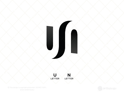 U+N Negative Space Logo for Sale