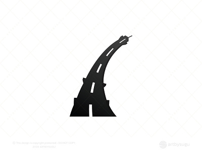 Eiffel Tower Road Logo for Sale branding design france icon illustration logo logodesign logoforsale logoground logotype morden paris premade logo ready made logo road logo symbol unused logo vector