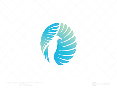 Bird Negative Space Logo for Sale