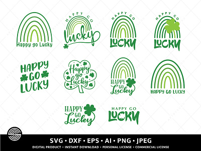 St Patricks Day SVG | Happy Go Lucky SVG