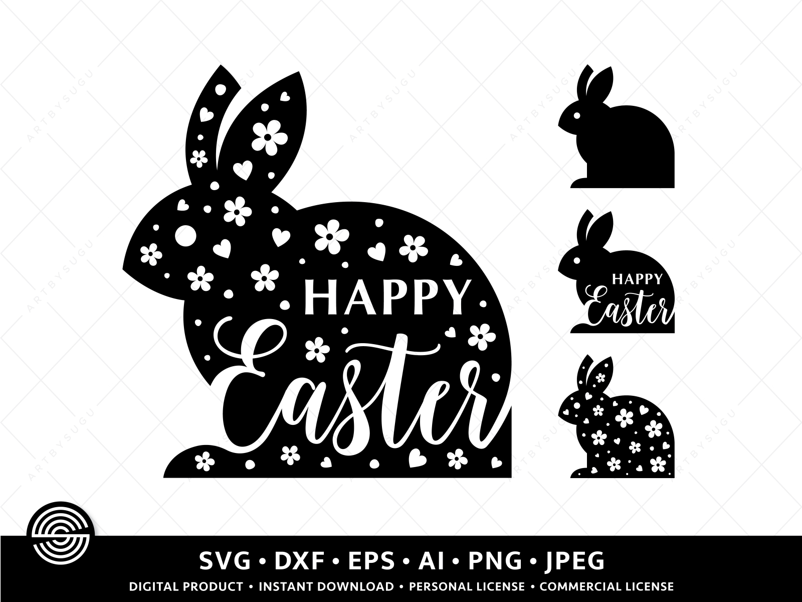 Happy Easter Svg Easter Bunny Svg By Artbysugu On Dribbble 