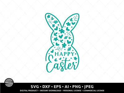 Happy Easter svg | Easter Bunny svg | SVG PNG Silhouette Cricut easter bunny easter egg girl easter svg girl tumbler svg illustration morden svg vector