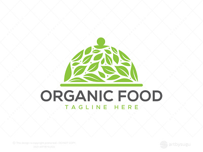 Organic Food Logo for Sale branding design food logo green illustration leaf logo logo logodesign logoforsale logosale logostack logotype morden organic logo premade logo ready made logo symbol unused logo