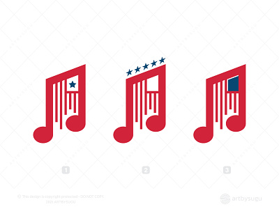 American Music Logo for sale american flag logo american logo american music logo branding design icon illustration logo logo design logo for sale logo type logoground morden music logo music note logo premade logo ready made logo symbol unused logo usa flag logo