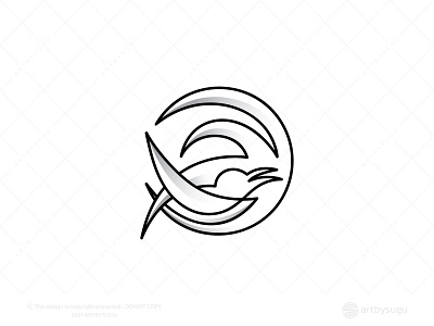 Monoline Bird Logo for sale