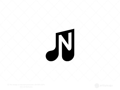 Letter N Music Note Logo (For Sale)
