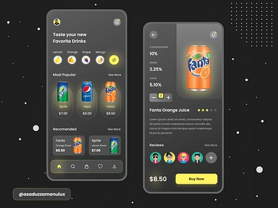 Soda App Design app design appuidesign appuiux best design best designer best shot case study cold drinks creative design daily ui design dribble best shot figma icon vector blockchain ios android interface juice minimal clean new trend modern design soda ui