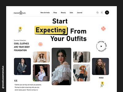 Fashion Website agency branding fashion fashion web fashion website figma header design home page interface landing landing page landingpage ui ui design uidesign uiux uiux design ux ux ui design uxui