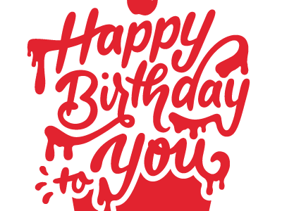 Happy Birthday handdrawn type lettering wip