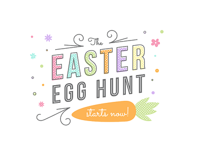 Easter Hunt Lettering carrot easter egg lettering spring typography