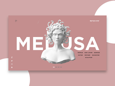 Landing page for Mythology site - Medusa africa clean design female freelance greek history invision medusa minimalist monster mythology new nigeria popular studio trending ui web