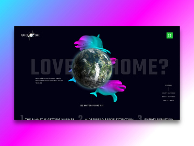 PlanetCare Landing Page africa animals clean design desktop earth environment freelance inspiration invision minimalist new nigeria pink popular studio ui uidesign web