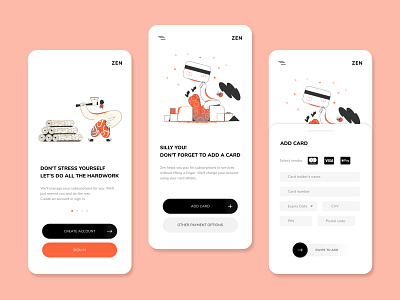 Zen Lifestyle App clean design invision minimalist mobile app new popular studio subscription ui