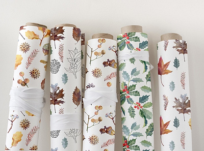 Enchanted forest. Collection of wrapping paper with botany botanical art botanical illustration botany graphic graphic design illustration pattern surface pattern surfacedesign wallpaper wrapping paper