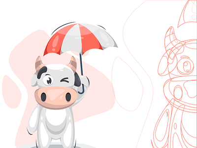 moo umbrella animation apparel book illustrations branding character childrens illustration cow illustration illustrations vector vectors
