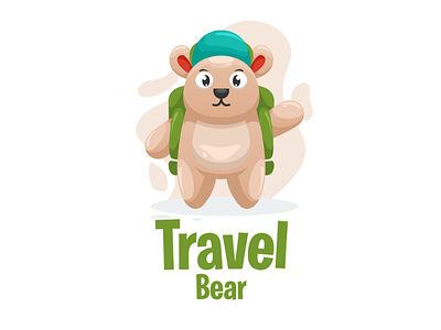 travel bear animal apparel book illustrations branding character childrens illustration illustrator logo tshirt vector