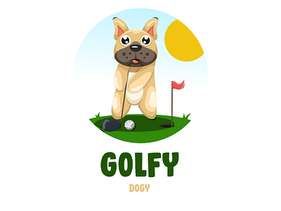 Golfy dog apparel book illustrations branding character childrens illustration dog golf illustration logo tshirt vector vectors