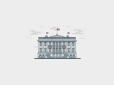 White House 2016 america clinton donald election flag hillary house illustration trump usa white