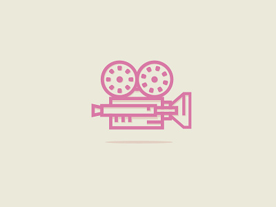 Movie camera element camera element icon illustration logo photo pink video