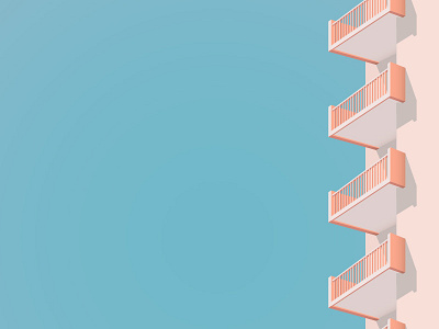 Minimal Architecture blue building city flat illustrate illustration perspective pink shadow stories