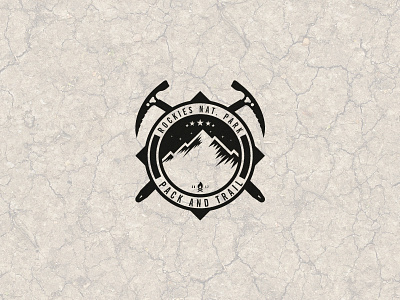 National Park Logo axe compass emblem fire gear hike logo mountain nature night park trail