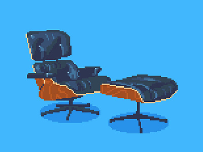 8-Bit Eames Chair 8bit 8bitart eames illustration industrialdesign lounge chair midcentury modern pdx pixel pixelart portland retro retro design