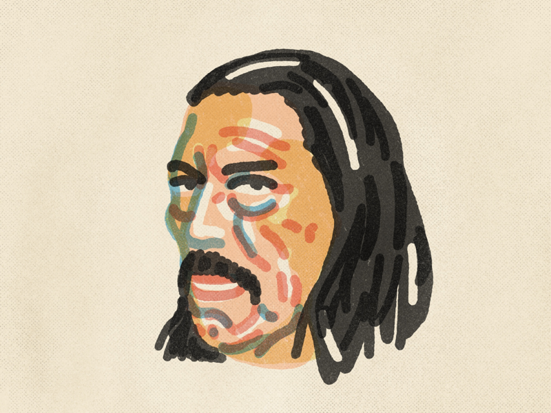 Danny Trejo mexican american actor chicano la los angeles pdx portland texture procreate illustration portrait