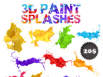 3D paint splash mega pack