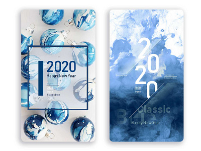 2020 tend new year classic blue design illustration minimal trend typography ui vector